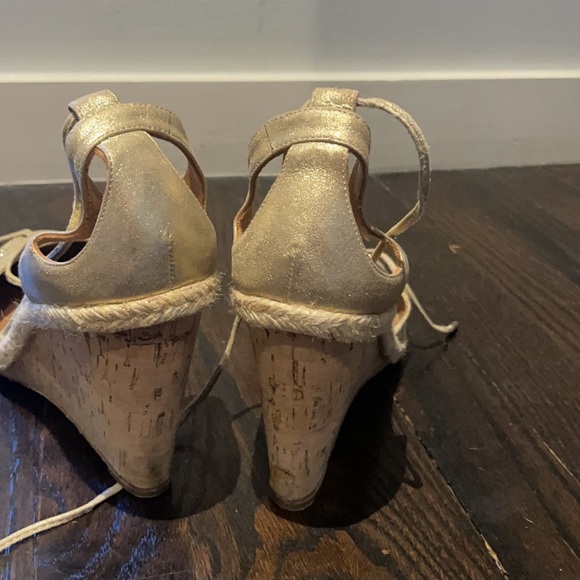 Sparkly Aquazzura gold glitter wedges sz41 (10) - Picture 6 of 9